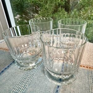 Set of 4 Dansk Designs G/C France Whiskey Glasses – Crystal Lowball Tumblers